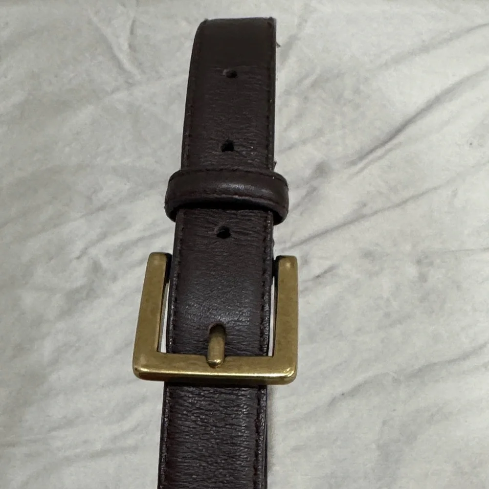 Janie and Jack Boys Brown Leather Belt with Gold Buckle